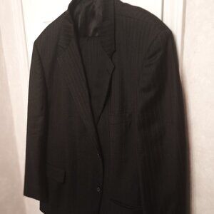 Tradizioni Men Black Pinstripe 2 Piece Suit